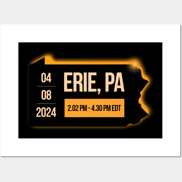 Eclipse 2024 - Pennsylvania State Erie PA USA Wall Art by Design Malang